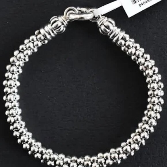 LAGOS Signature Silver Caviar Bracelet I 9mm 925 Sterling Sz M 7.5" Unisex  NWT - Picture 15 of 15